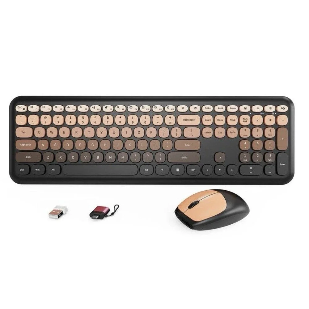 HotFox Wireless Keyboard and Mouse Combo, Full-Size Retro Typewriter Keyboard